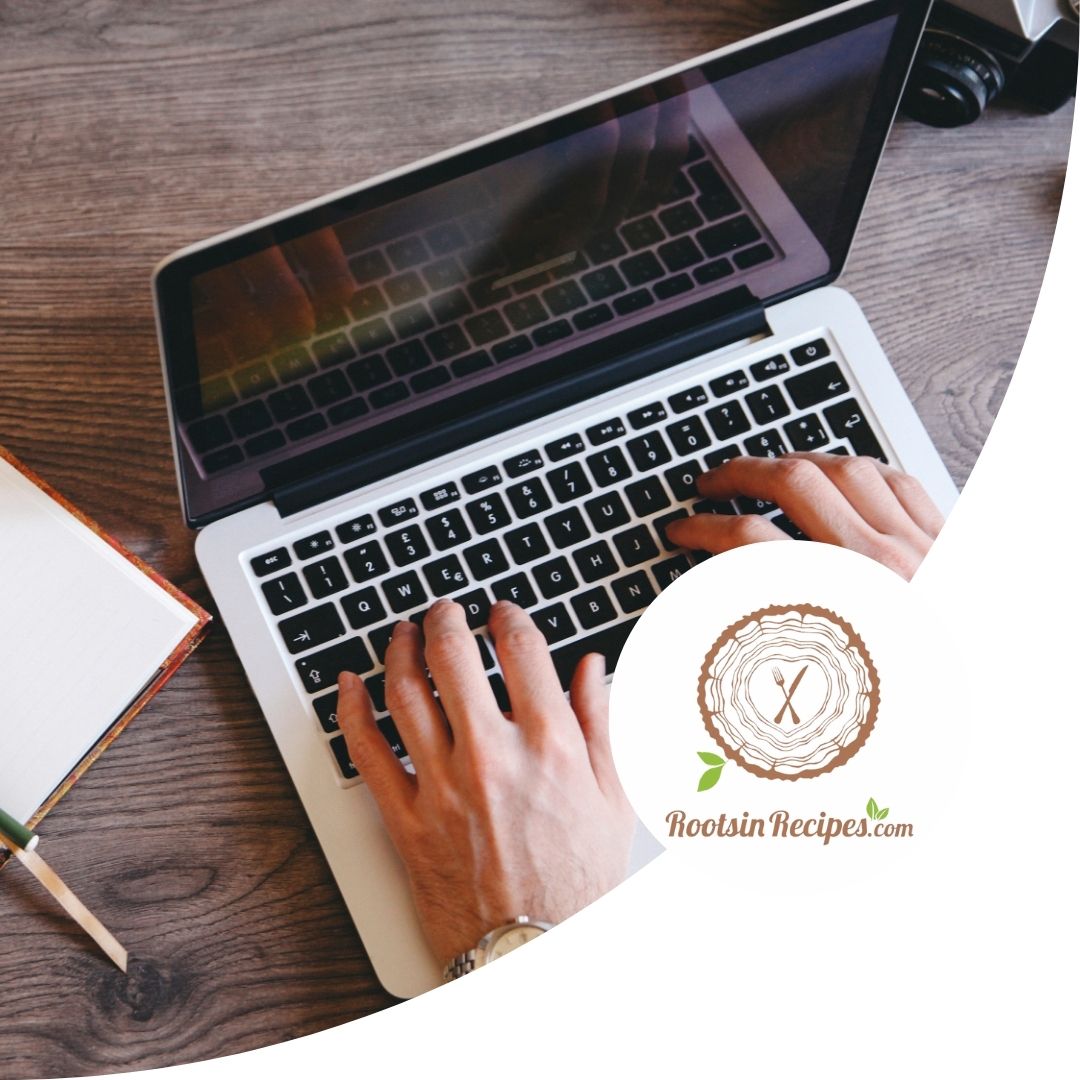 Author typing a story on a computer